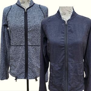 Lululemon Fast Track Reversible Zip-up Jacket Black‎ White Women's size 6